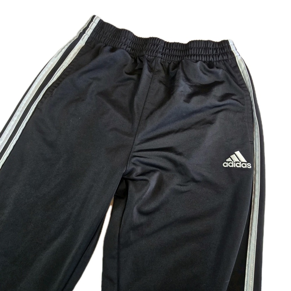 Adidas Black and White Striped Track Pants Boys Sz‎ 14/16